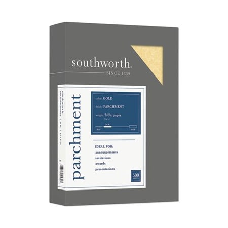 Southworth Southworth, PARCHMENT SPECIALTY PAPER, 24 LB, 8.5 X 11, GOLD, 500/REAM 994C